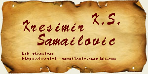 Krešimir Samailović vizit kartica